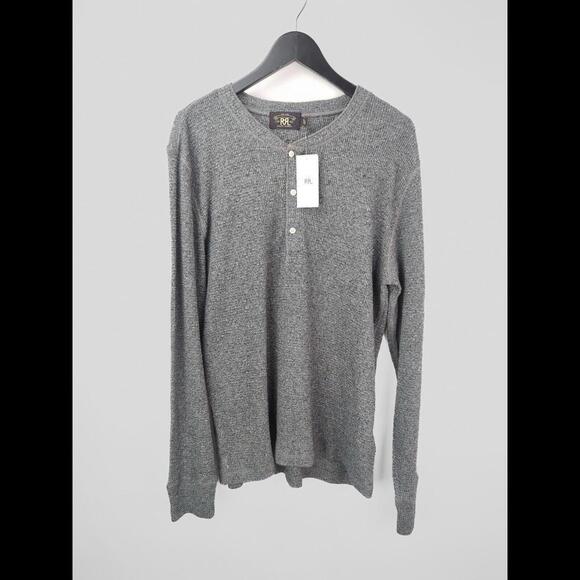 [SOLD] NWT DOUBLE RL RRL Men's Sz XL Grey Cotton Henley Long Sleeve RALPH LAUREN - Picture 1 of 7